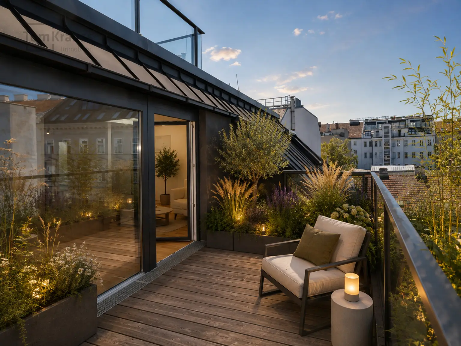 Terrasse KI möbliert