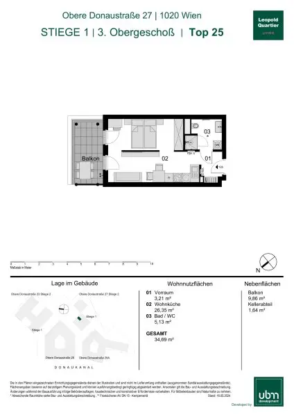 „Leopold Quartier“  Optimal geschnittenes Mikroapartment mit Balkon (Erstbezug & Provisionsfrei!) Top 25