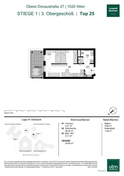 „Leopold Quartier“  Optimal geschnittenes Mikroapartment mit Balkon (Erstbezug & Provisionsfrei!) Top 25