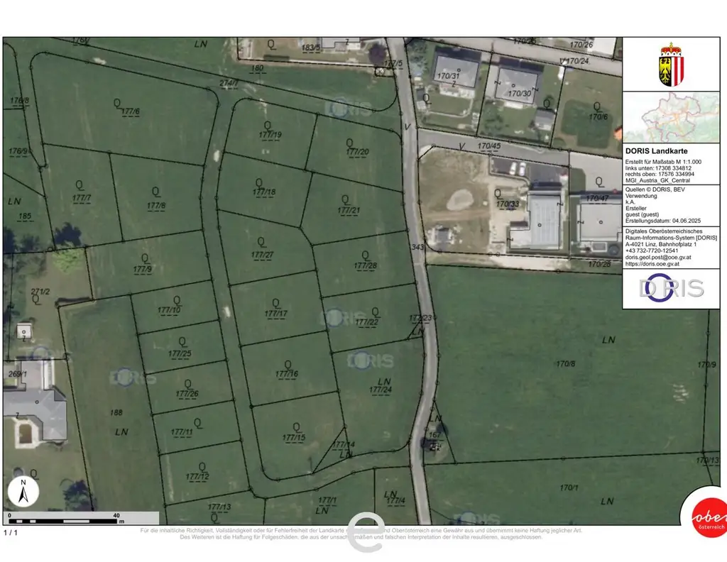 Baugrundstück 177/22 mit 729m² in Eberschwang