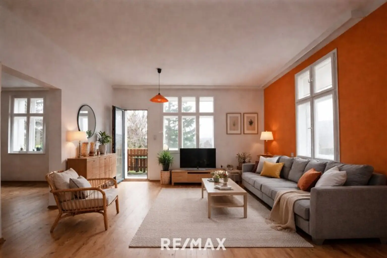 Wohnzimmer (virtuell eingerichtet)