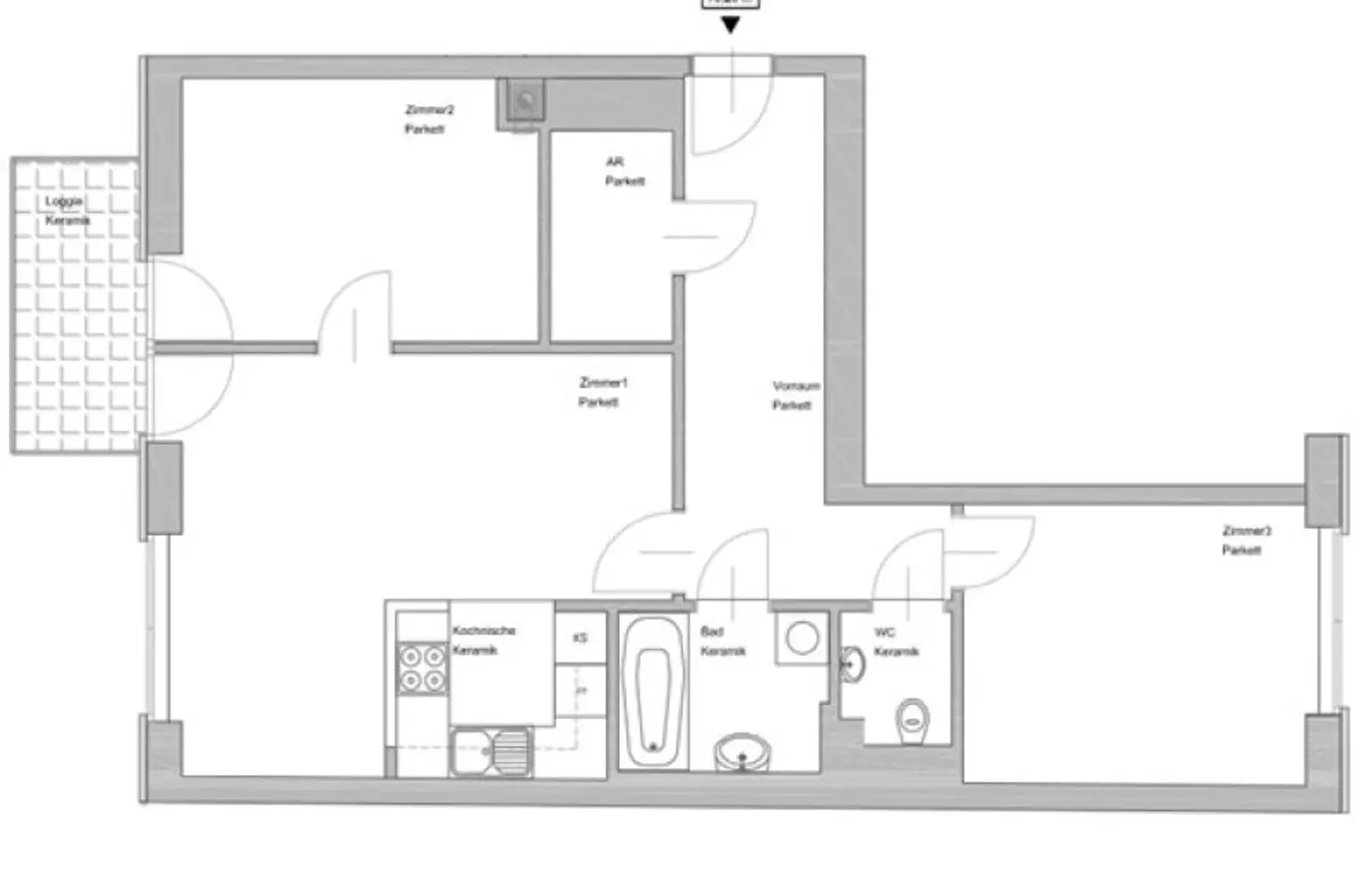 HUMBOLDTGASSE, U1 NÄHE, 76 m2 Neubau inkl. 4 m2 Loggia, Wohnküche, 2 Zimmer, gefördert, 2. Liftstock