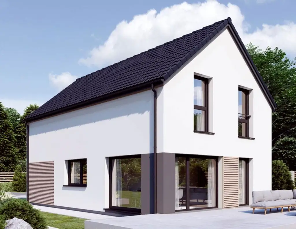 DAN-WOOD-FERTIGHAUS Hausserie POINT SCHLÜSSELFERTIG ohne Grund