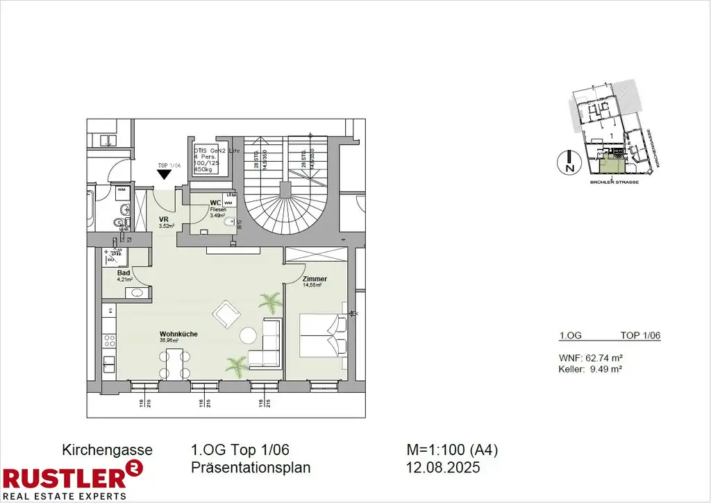Außergewöhnliches Raumgefühl – 2-Zimmer-Wohnung mit über 4m Deckenhöhe