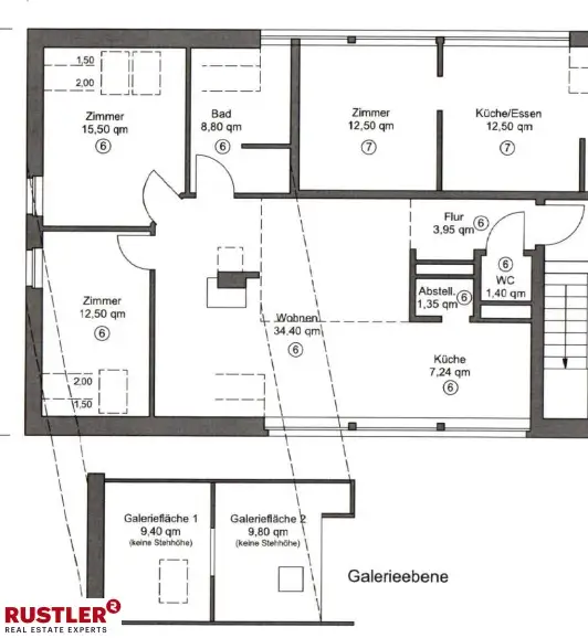 Außergewöhnliche 3-Zimmer Maisonette-Wohnung in Ruhelage