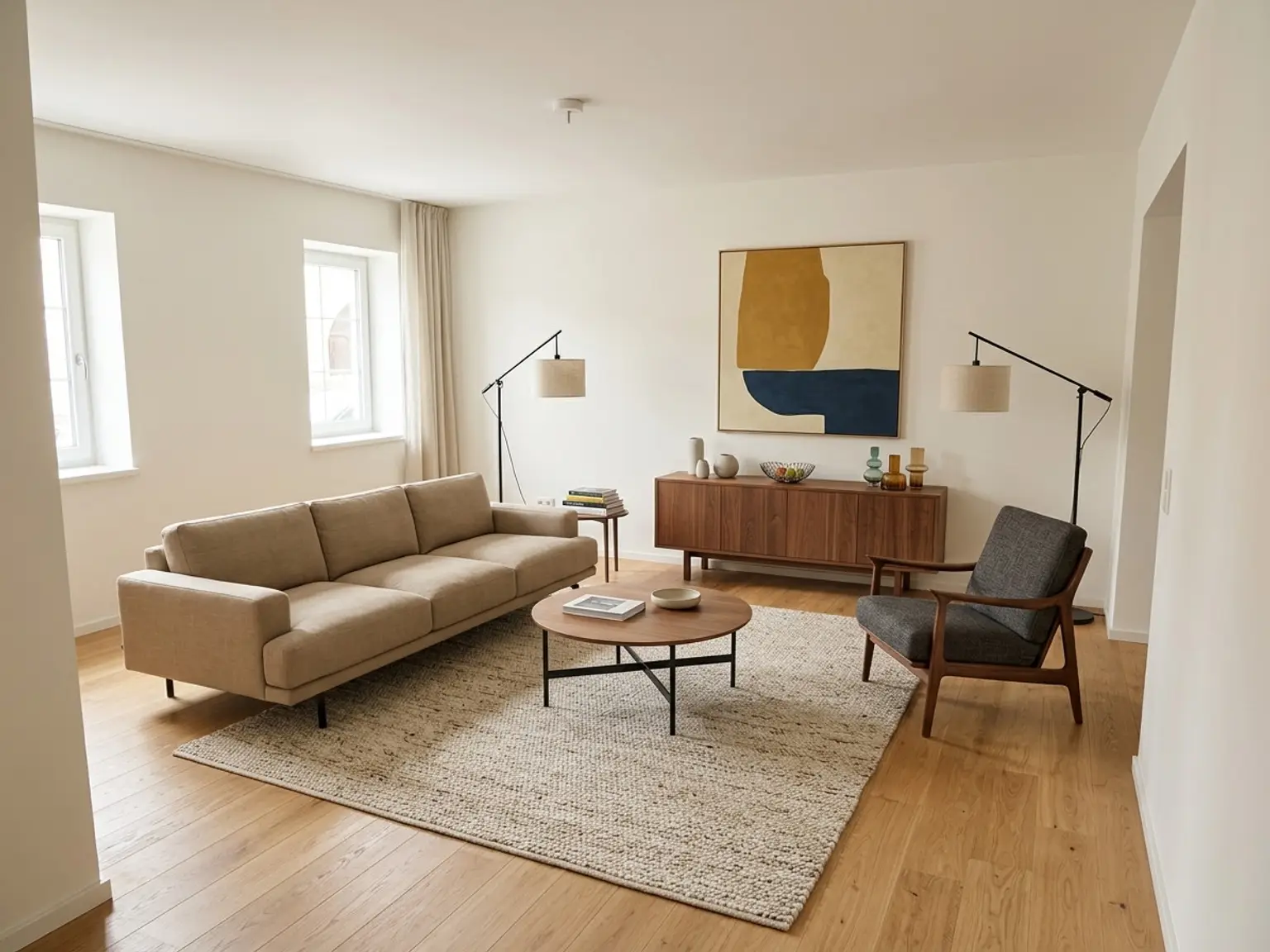 Wohnzimmer Erdgeschoss ( Einrichtung Vorschlag mit KI)