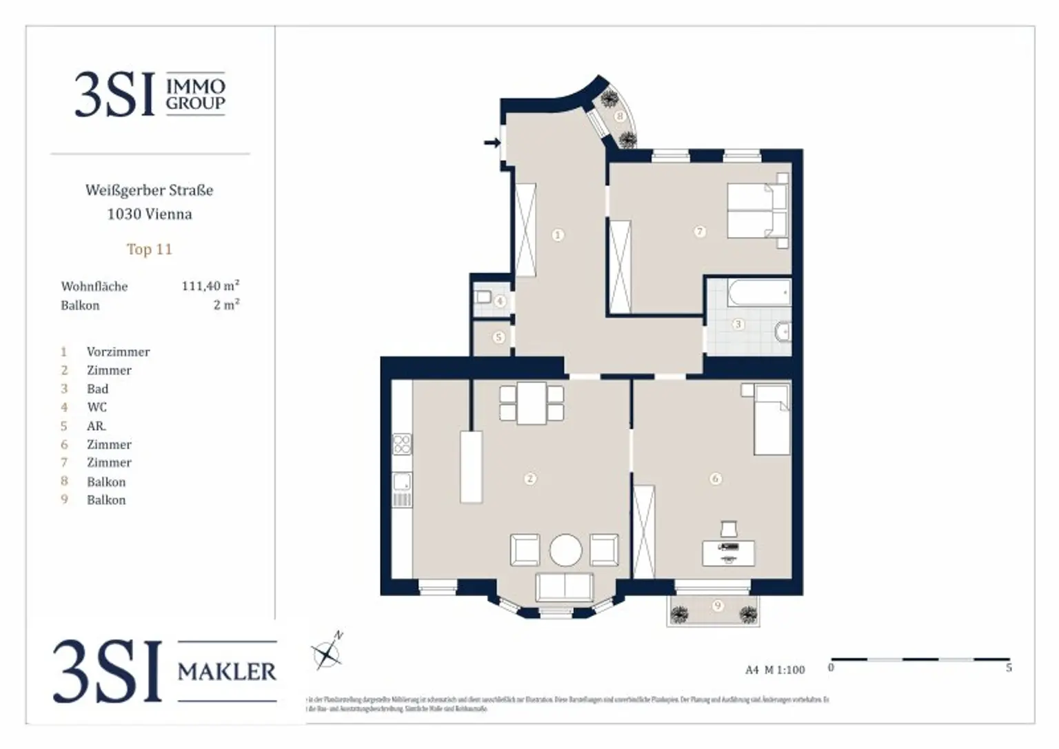 Charmante 3-Zimmer Altbauwohnung in Top-Lage in der Weißgerber Straße
