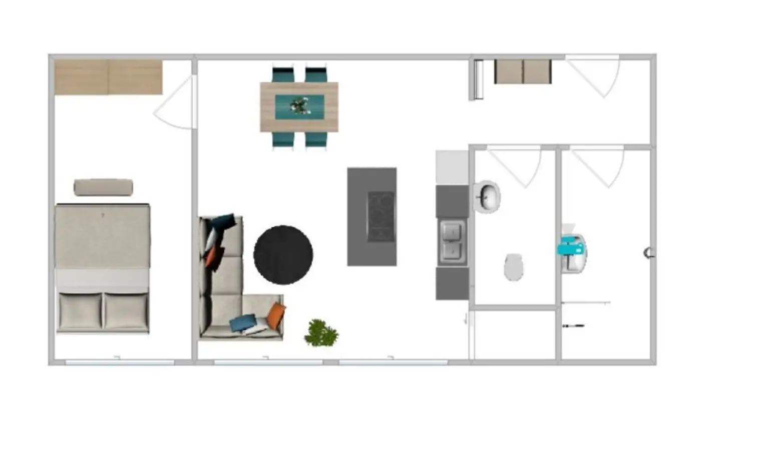 Ruhige und zentrale 58 m²-Wohnung mit Wohnküche - neuwertiger Zustand