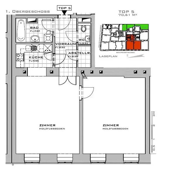 Geräumige 2-Zimmer-Wohnung nähe Kutschkermarkt