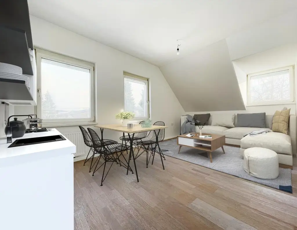 Top 2 - Gemütliche 2-Zimmer-Dachgeschosswohnung mit Blick auf den Grünberg und Traunstein