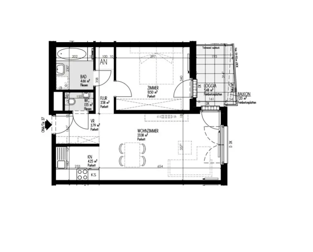 **PROVISIONSFREI** Hochwertiger 2-Zimmer Neubau-ZWEITBEZUG mit Loggia/Balkon!