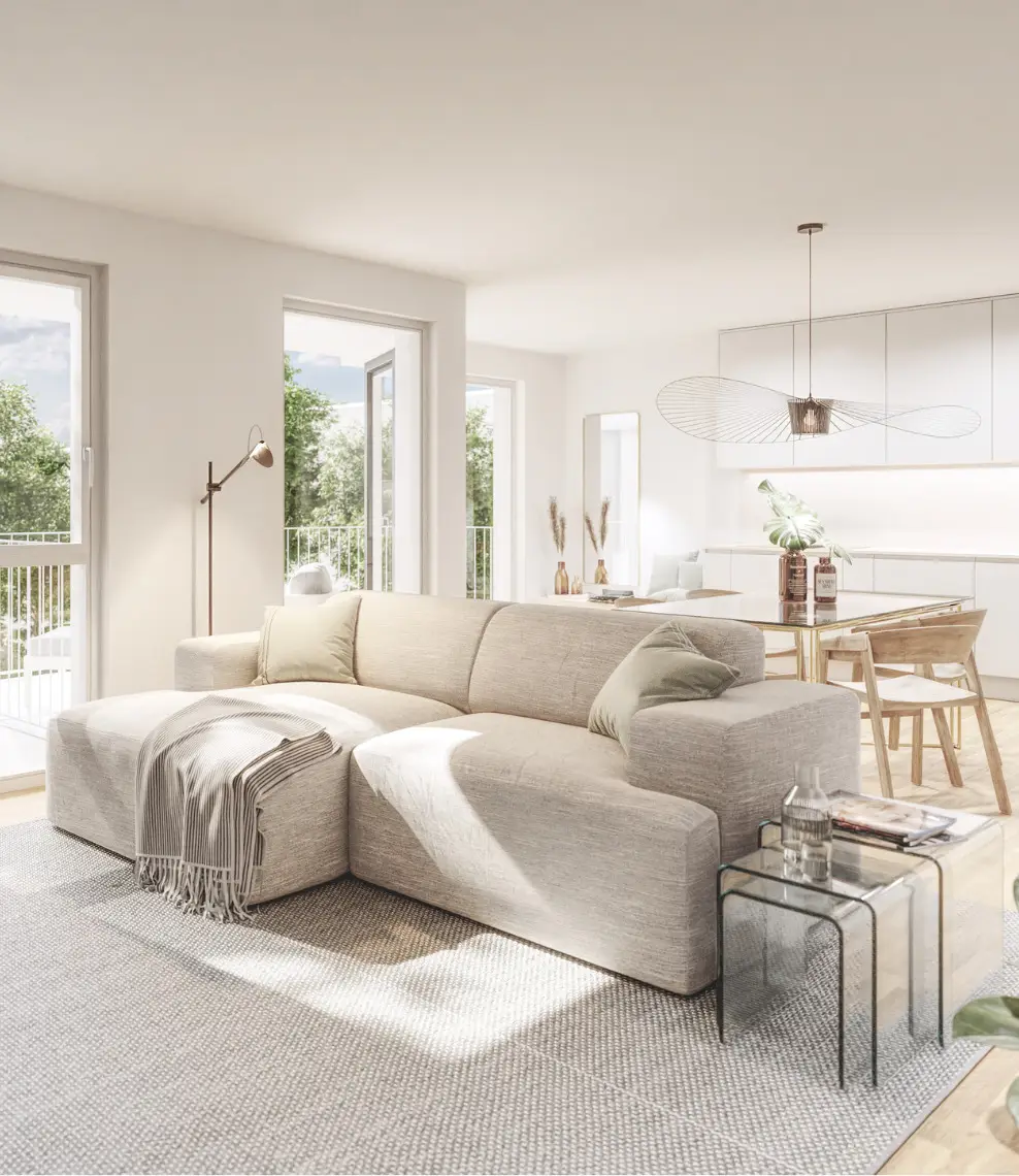Erstbezug mit zwei Balkonen / großzügige 3-Zimmer-Wohnung