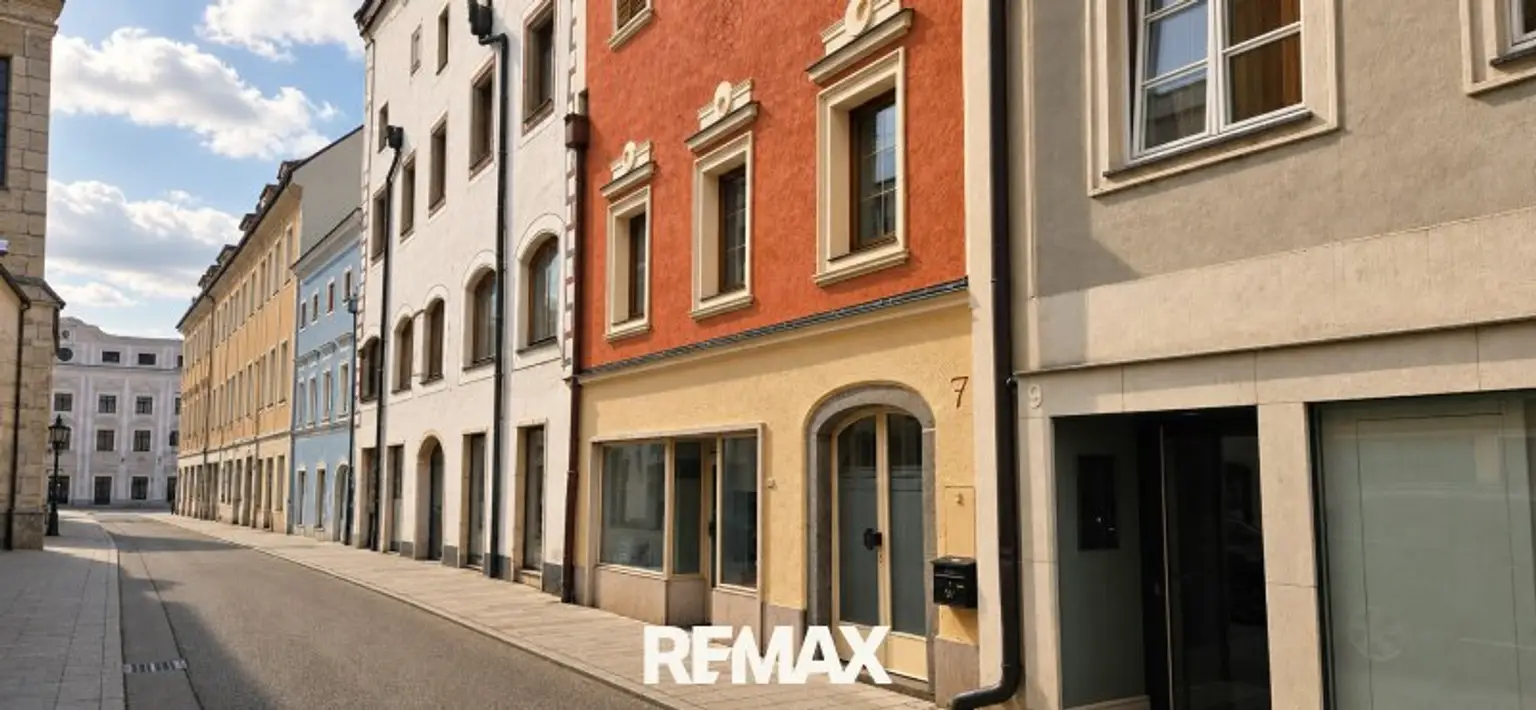 Blick Richtung Stadtturm (KI bearb. ohne Autos)