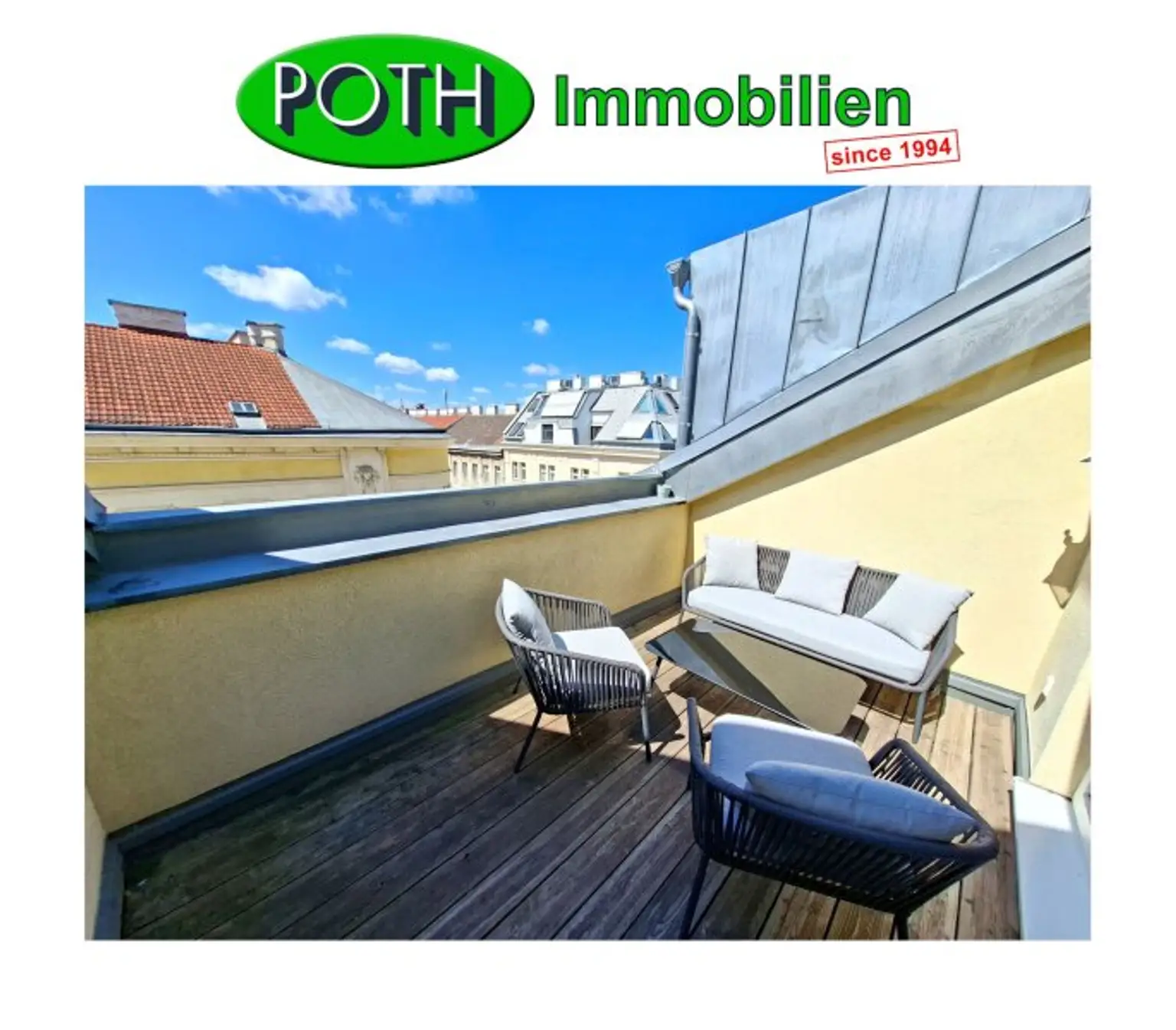 möblierte 3 Zimmer Dachgeschoßwohnung mit Terrasse Nähe Wiedner Hauptstraße