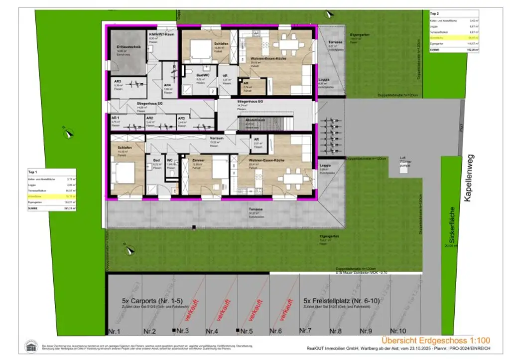 Hochwertiges Neubauprojekt im Zentrum von Wartberg ob der Aist mit nur 5 Wohneinheiten