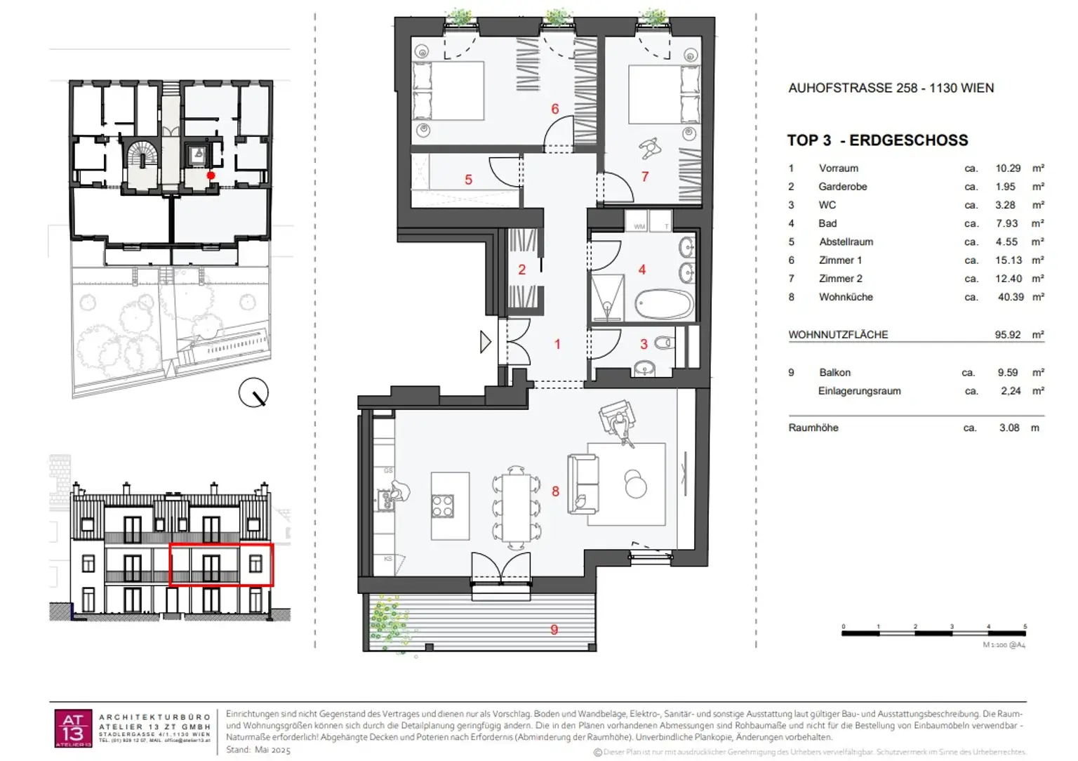 stilvolle 3-Zimmer-Residenz mit Balkon im Projekt "Nr. 258 Auhofstraße"