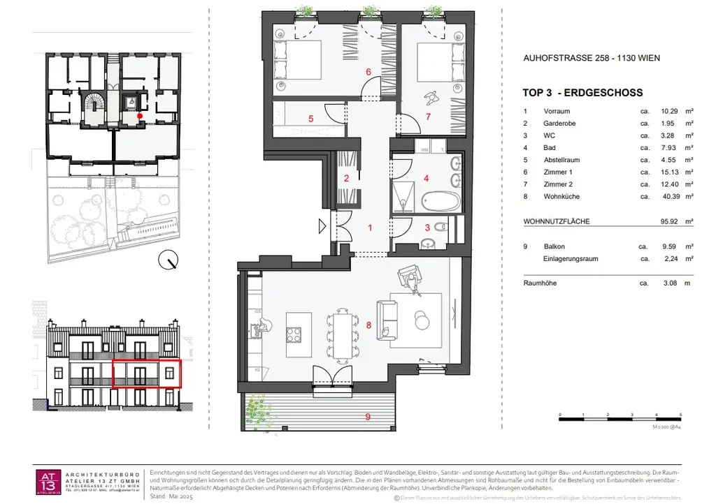 stilvolle 3-Zimmer-Residenz mit Balkon im Projekt "Nr. 258 Auhofstraße"