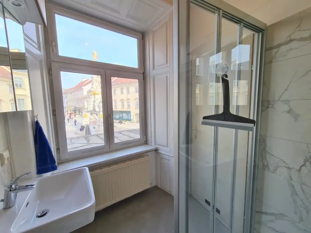 Blick auf die Pestsäule - Wohnung mit Balkon