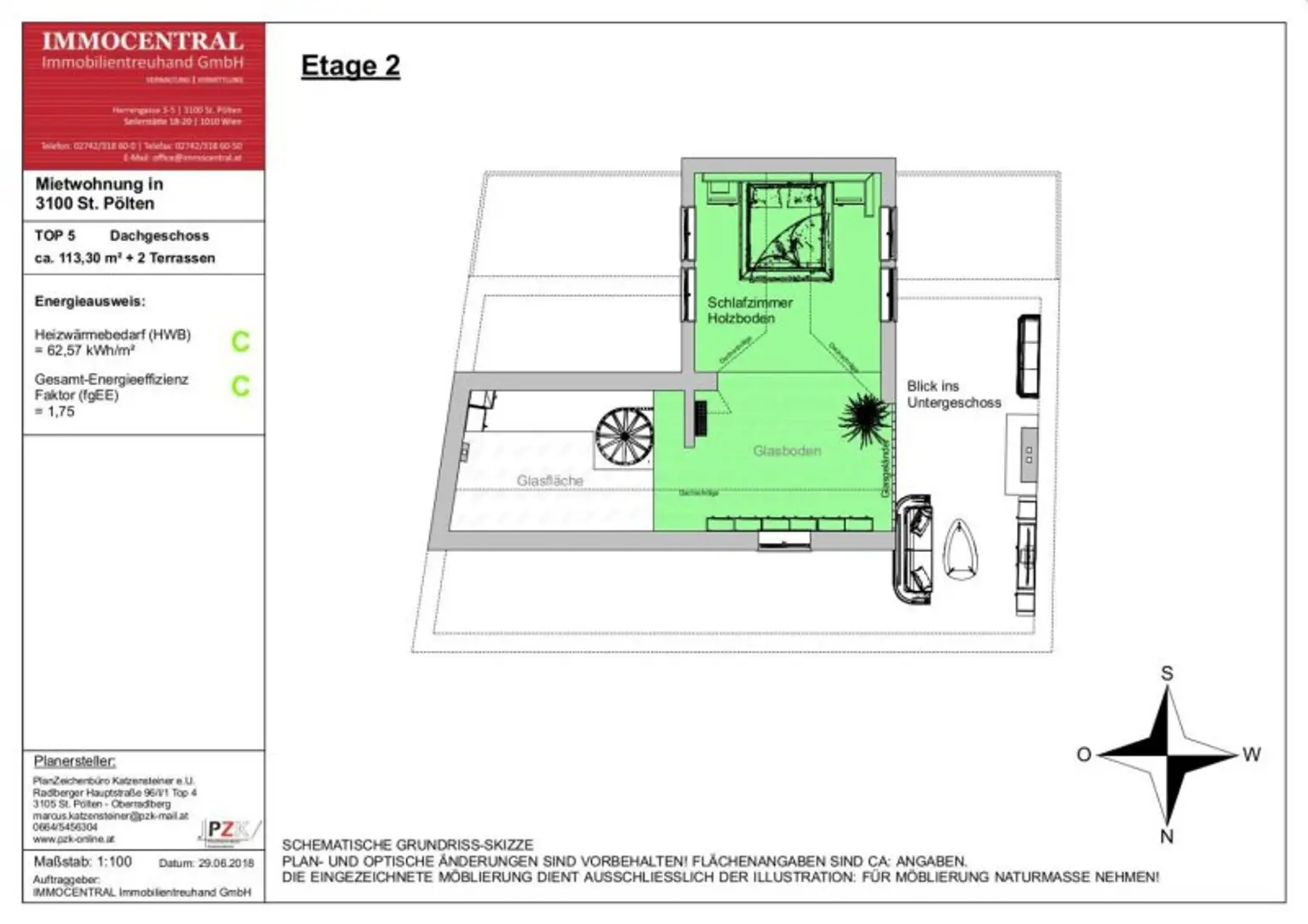 Grundrissskizze Wohnebene 2