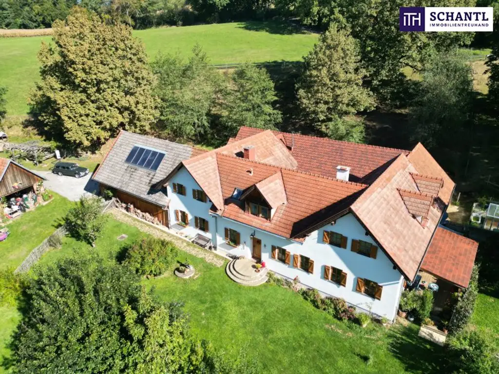 SENSATIONELLES JUWEL! Exklusiver Vierkanthof im Thermenland Steiermark – Wohnen, Reiten & Leben mit Pool und Natur!