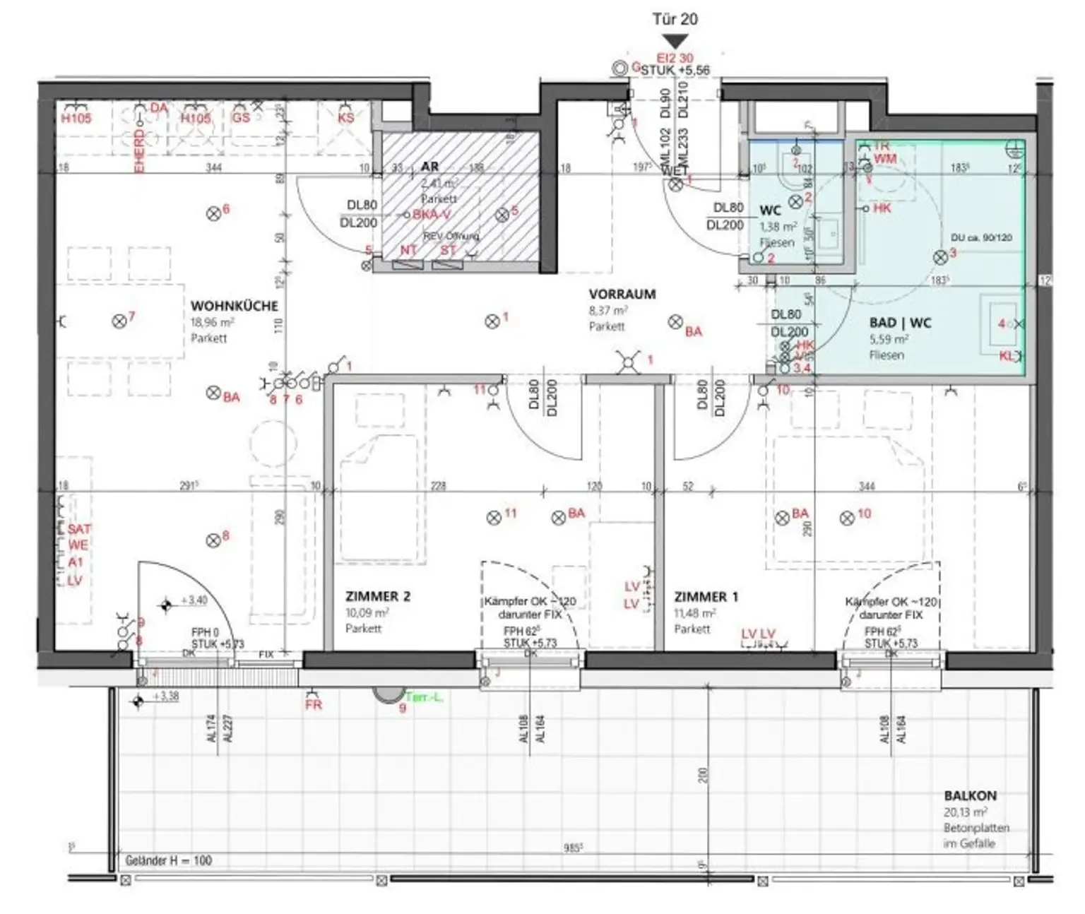 Moderne 3-Zimmer-Wohnung in 1220 Wien – Erstbezug mit Balkon und Stellplatz, Nahe Badeteich Hirschstetten!