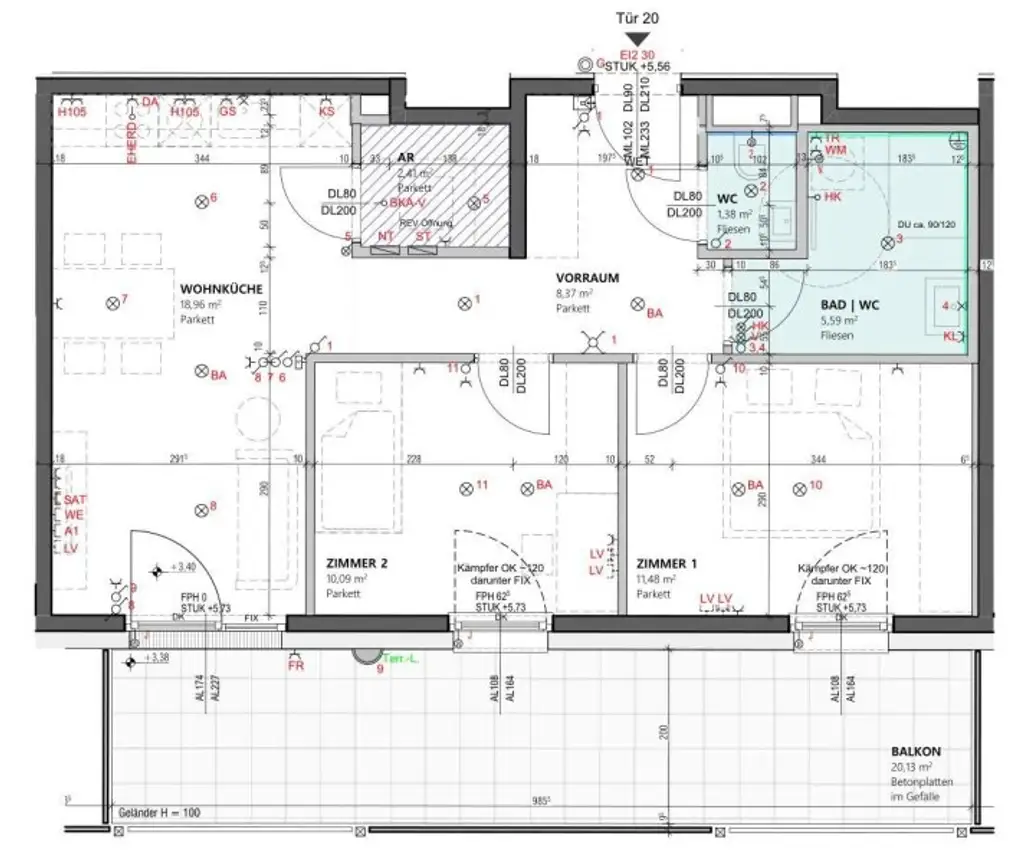 Moderne 3-Zimmer-Wohnung in 1220 Wien – Erstbezug mit Balkon und Stellplatz, Nahe Badeteich Hirschstetten!