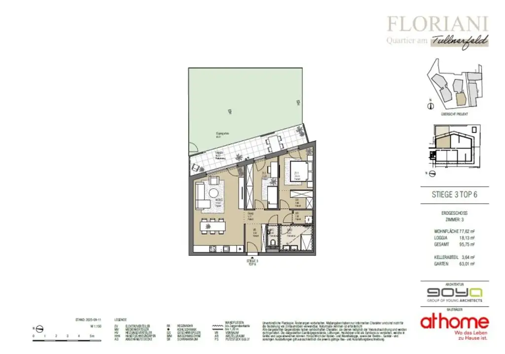 FLORIANI – Quartier am Tullnerfeld - Stilvolle 3 Zimmer Gartenwohnung - Viele Extras für das perfekte Wohngefühl