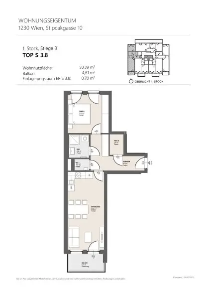 ERSTBEZUG: PRAKTISCHE 2-ZIMMER-WOHNUNG MIT BALKON