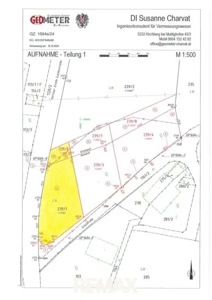 Lageplan mit Markierung