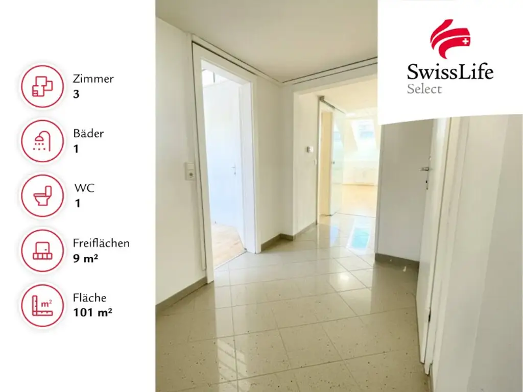 Besondere Penthousewohnung mit begehbarem Kleiderschrank & Südost-Terrasse