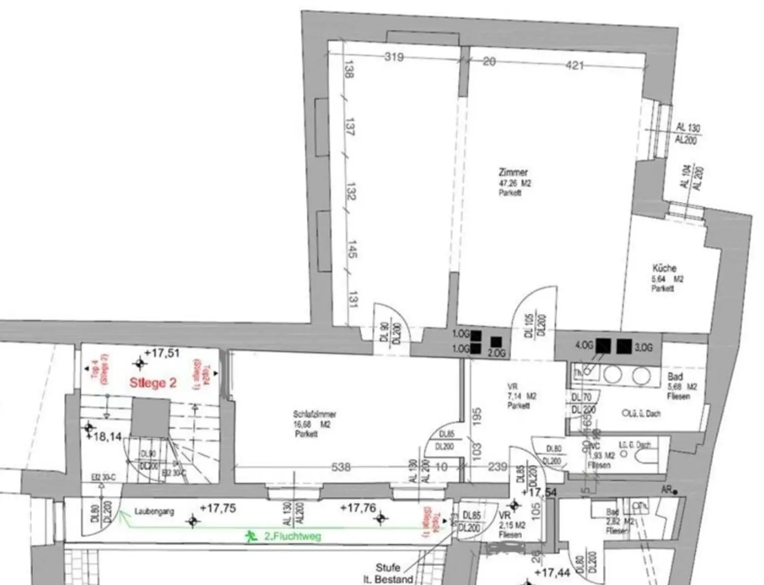 Super zentrale Innenstadtlage - ! ! ! 4.STOCK OHNE LIFT ! ! ! - Top-Zustand und ruhige Innenhofausrichtung