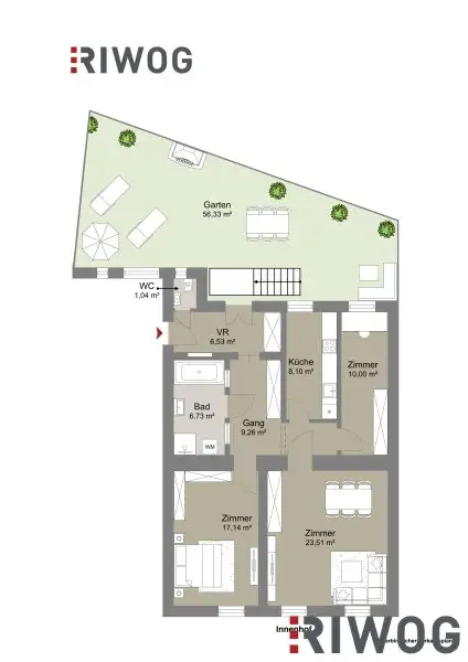 GARTENWOHNUNG NÄHE 1. BEZIRK, DONAUKANAL UND AUGARTEN | Komplett hofseitig | Sanierungsbedürftig | Rembrandtstraße