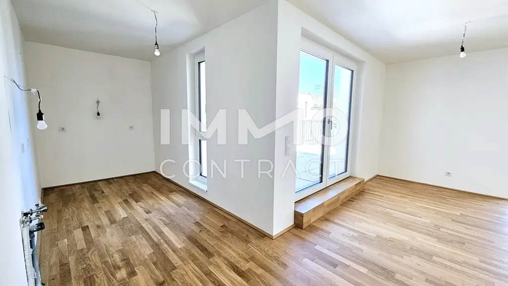 Terrassentraum: Moderne, helle 3-Zimmer-Wohnung mit Grünblick im Erstbezug - provisionsfrei!