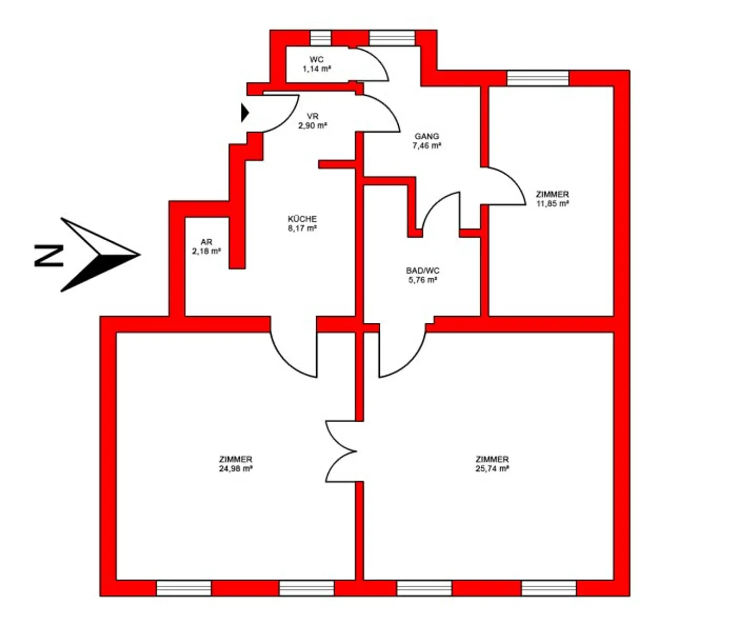 Hell, renovierte 3-Zimmerwohnung mit tollem Ausblick!