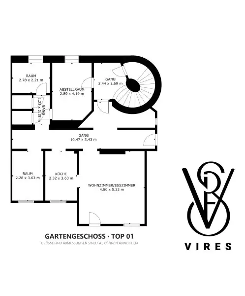 Grundriss Gartengeschoss (Top 01)