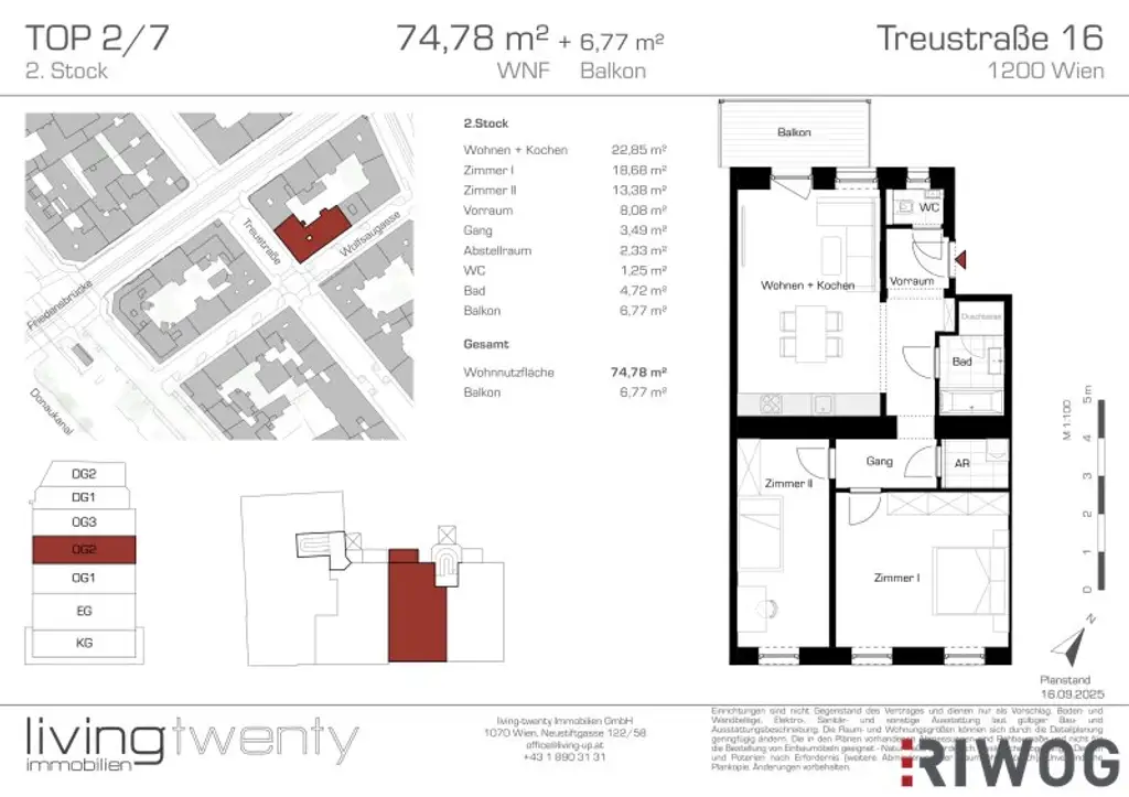 INITIATIVE TOP 100 - RAUS AUS GAS | perfekt geplante 3-Zimmer Altbauwohnung mit Balkon nahe dem Augarten | Top 2/7