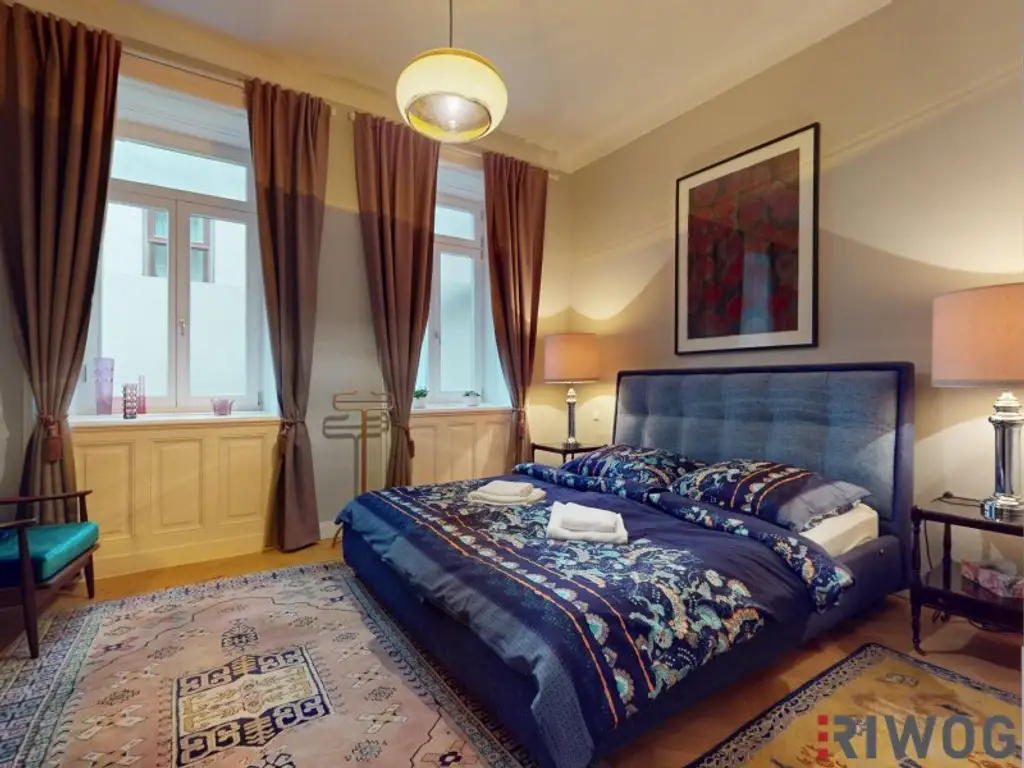 Wohnung mit touristischer Widmung nahe Schloss Schönbrunn | Prunkvolles 3-Zimmer Altbauapartment mit Loggia I 360° Rundgang