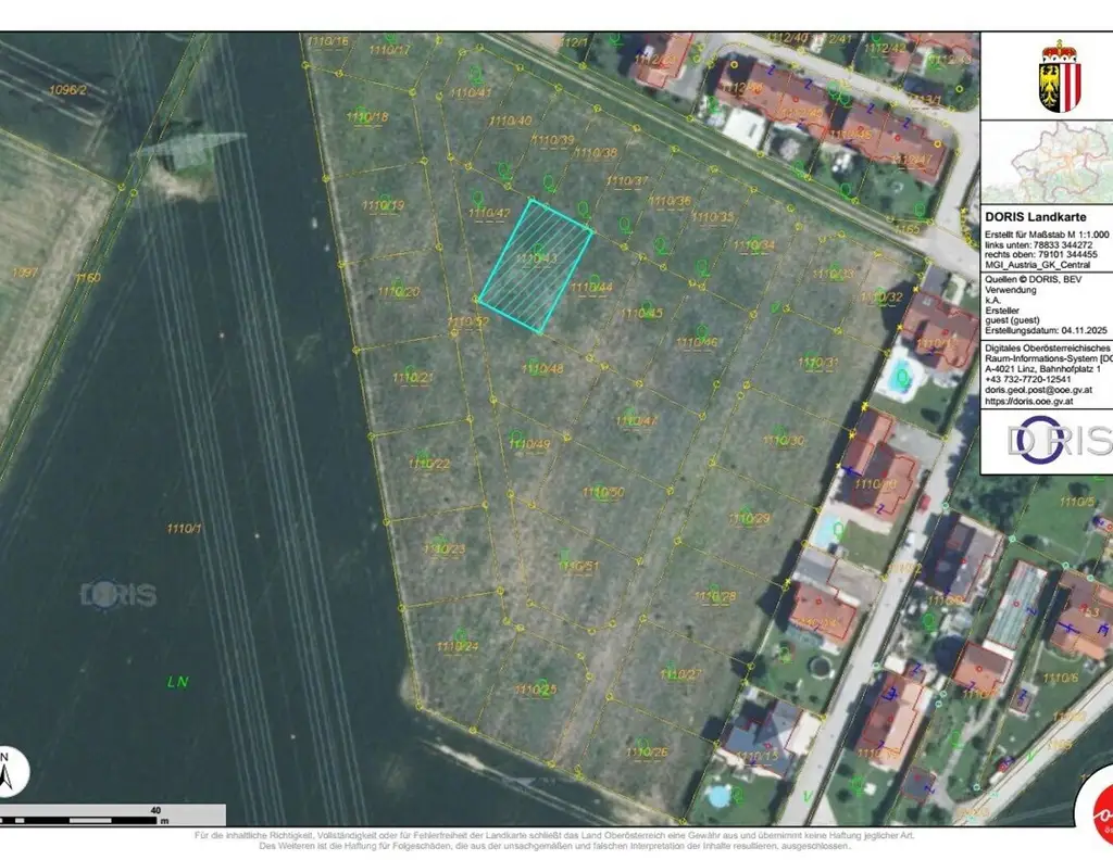 Traumhaftes Baugrundstück Nr. 1110/43 für Doppelhausbebauung - Asten/Raffelstetten