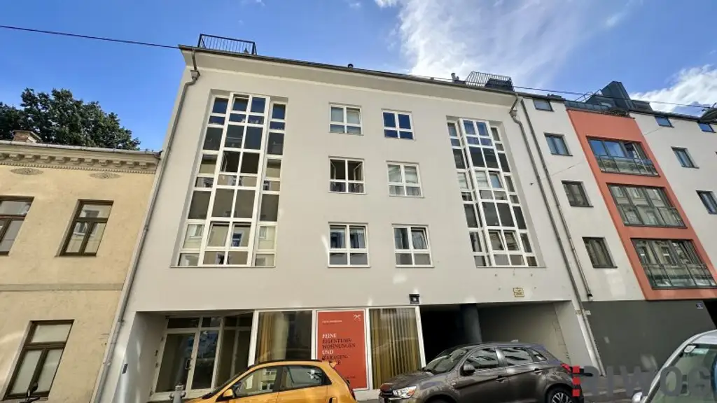 Neubau DG-Terrassenwohnung in Ruhelage | PKW-Stellplatz | 3 Min. zum Kutschkermarkt und zur U6 | 2 Min. zum Aumannplatz