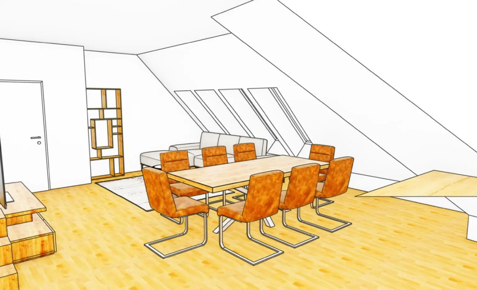 Wohn-Essbereich | ++ Geniale 4-Zimmer-Wohnung mit DACHTERRASSE ++ | Prima Service Immobilien