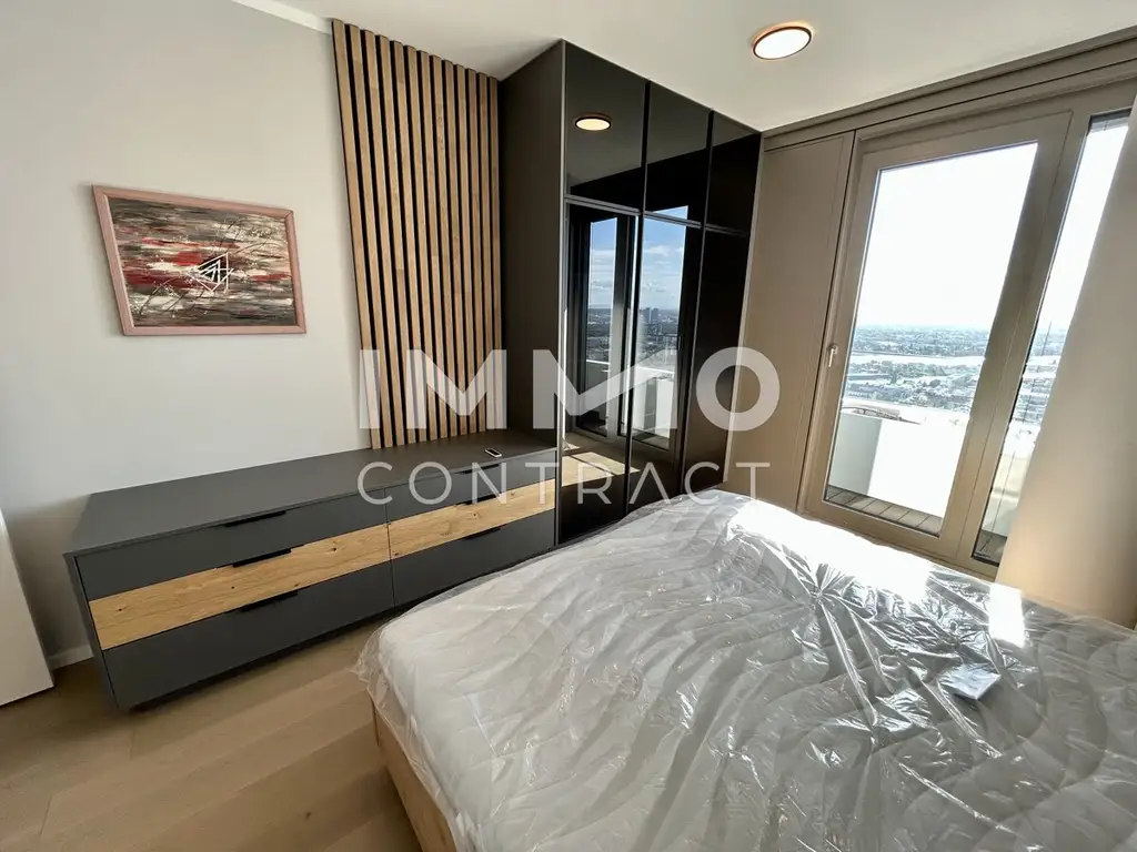 Möbliertes Apartment im 42. Stock mit Weitblick auf die Donau! Pool, Spa und Fitness inklusive!