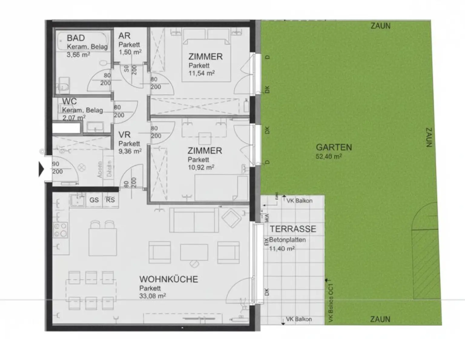 Gut aufgeteilte Familienwohnung mit Garten in absoluter Ruhelage! + Garagenstellplatz