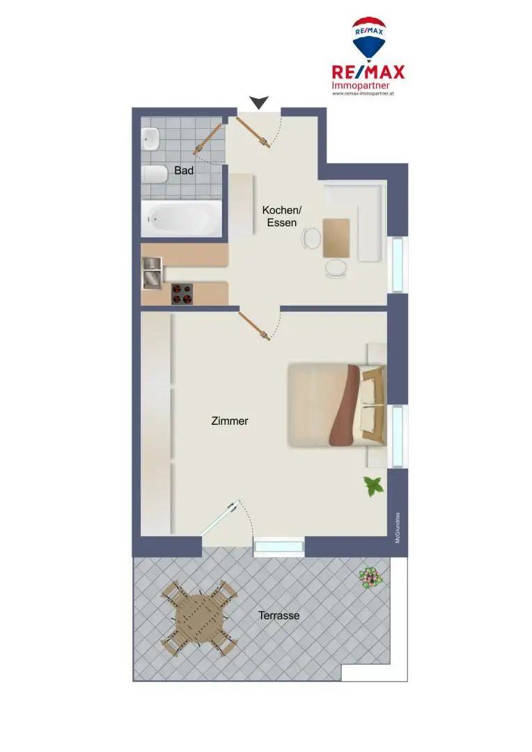 Voll möblierte Starterwohnung