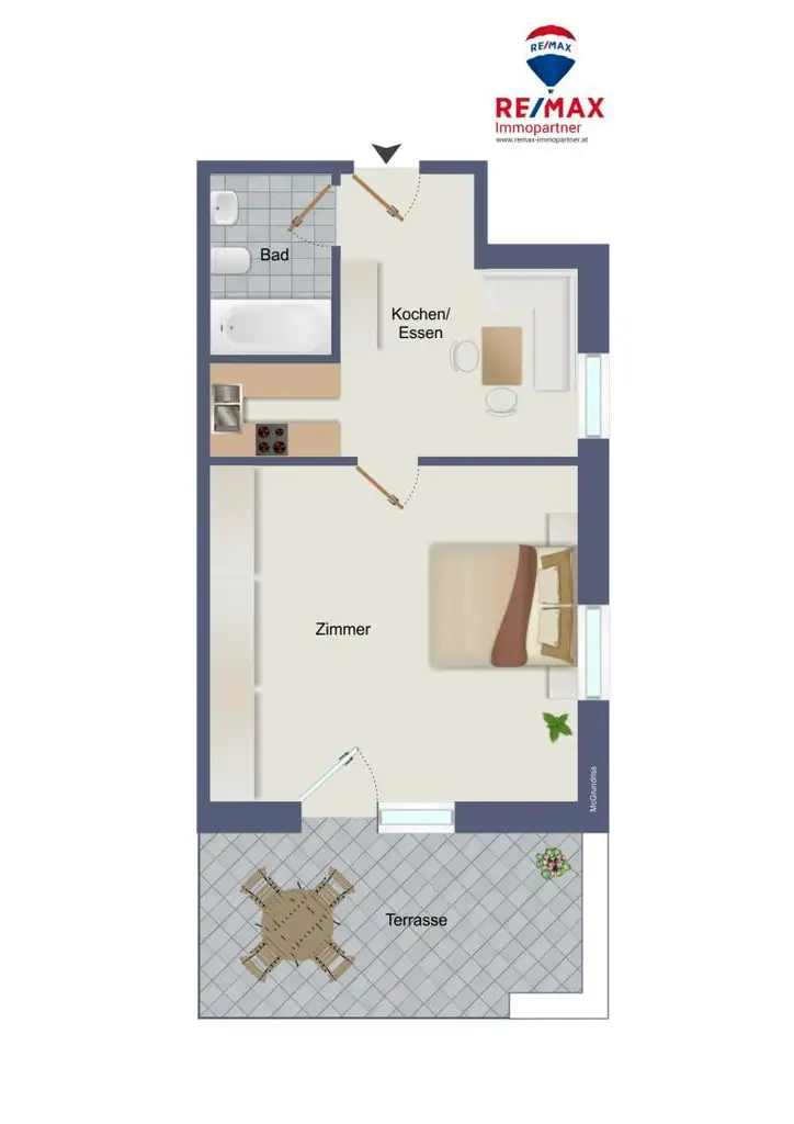 Voll möblierte Starterwohnung