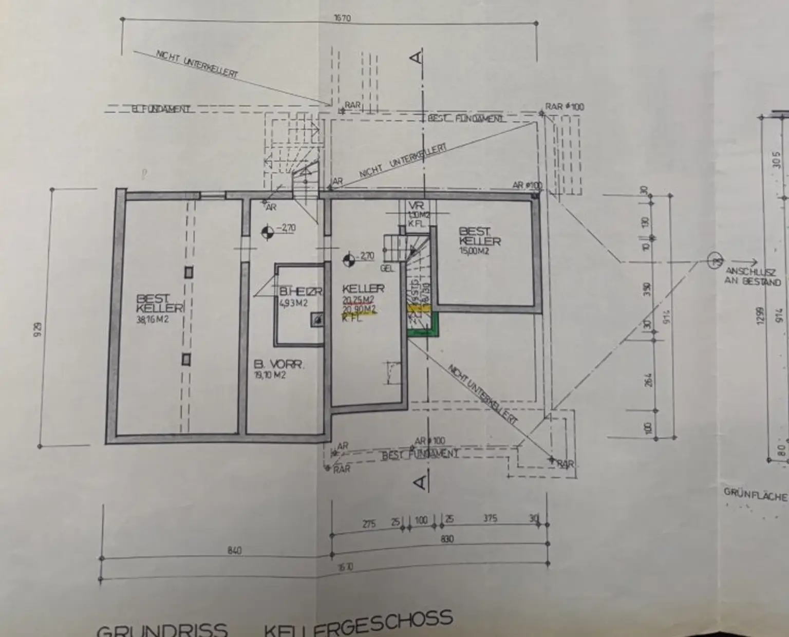 Grundriss Keller