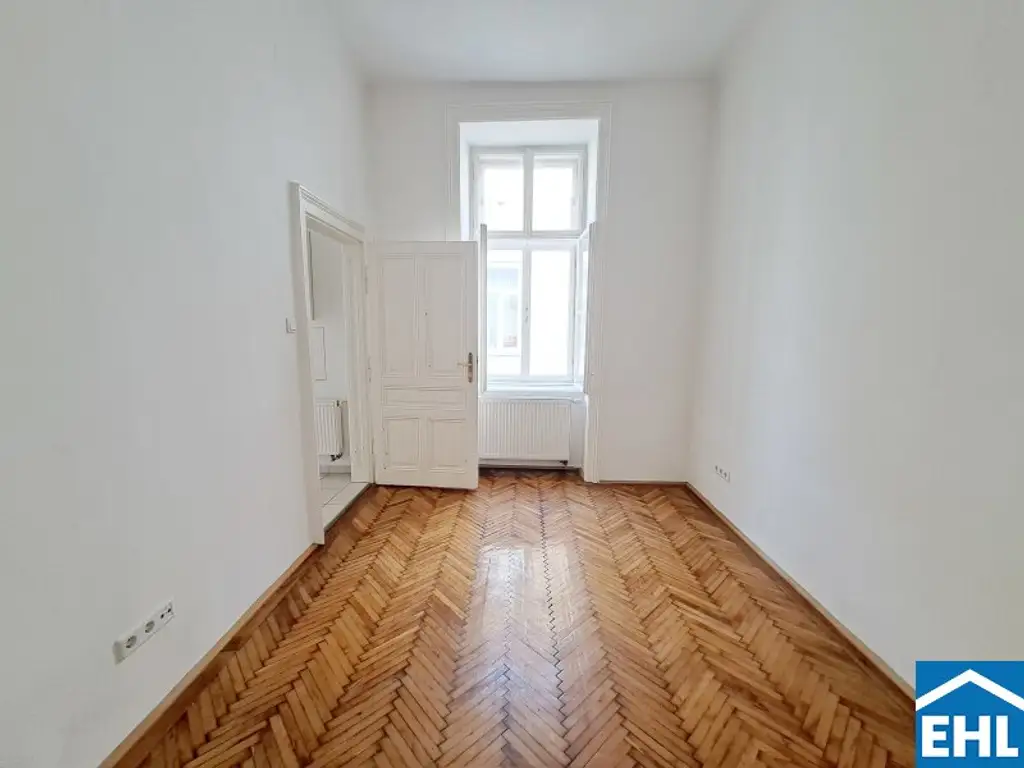 Stuwerviertel: 2 Zimmer-Altbauwohnung mit Parkblick