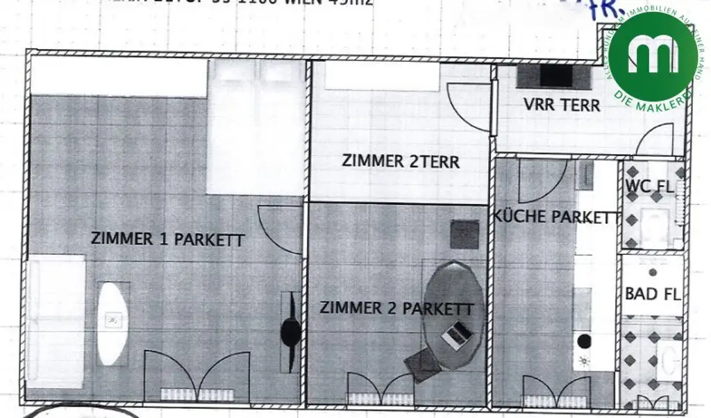 Unbefristet: 2-Zimmer-Altbau nahe Matzleinsdorfer Platz