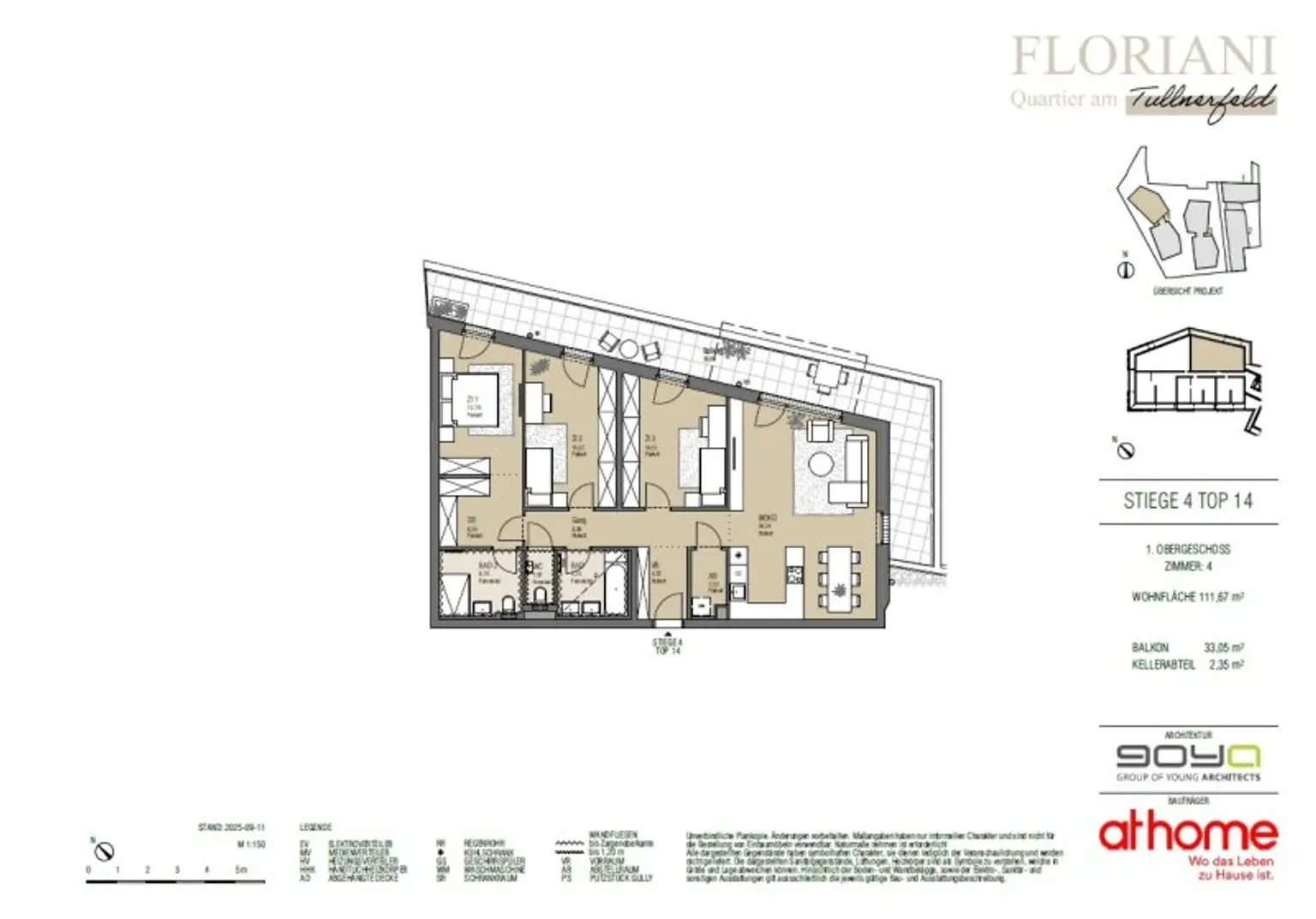 FLORIANI – Quartier am Tullnerfeld - Großzügige 4 Zimmer mit vielen Extras - 2 Bäder - Bahnhof Tullnerfeld in der Nähe