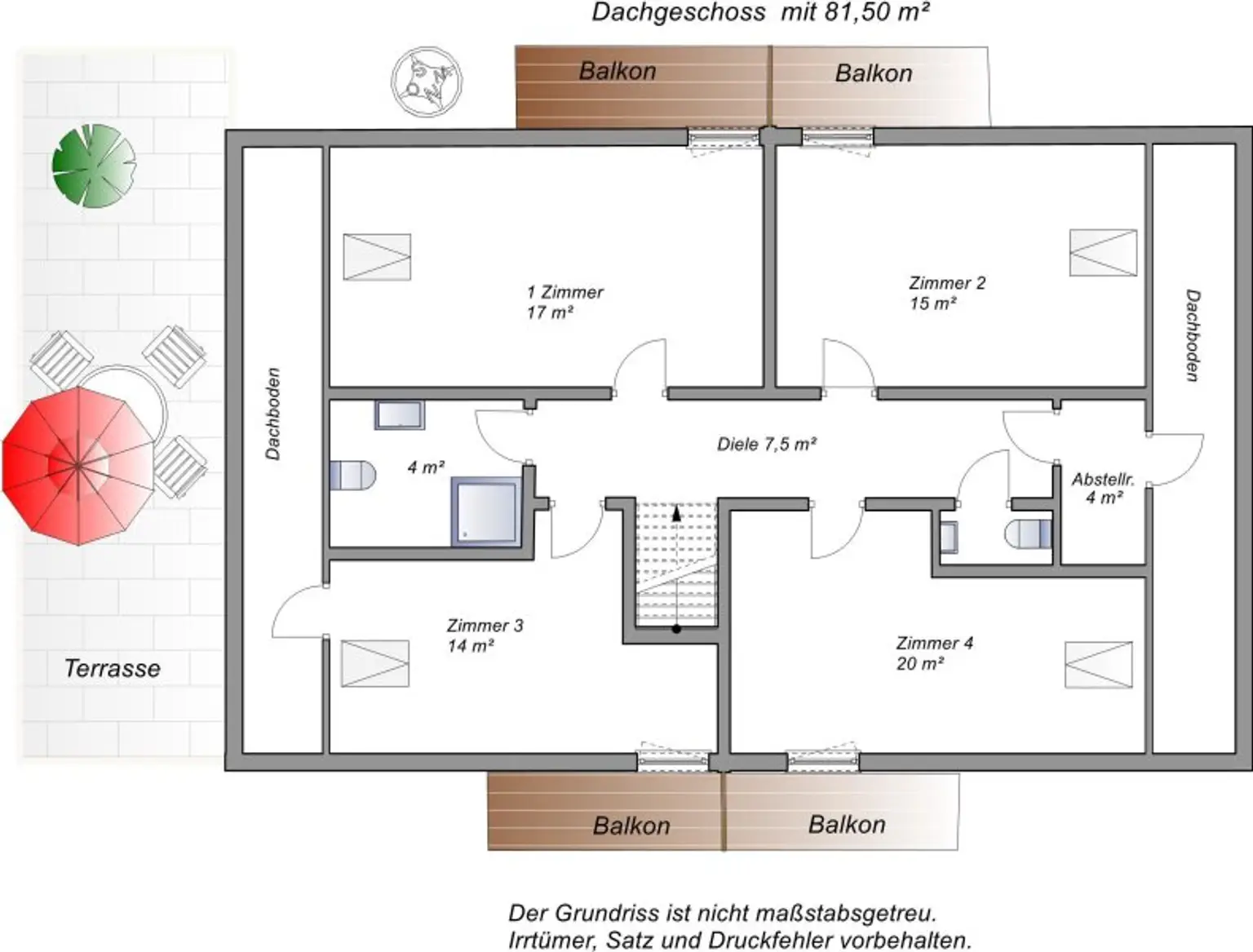 Eine Wohnung mit Garten, zwischen Strobl und Bad Ischl.