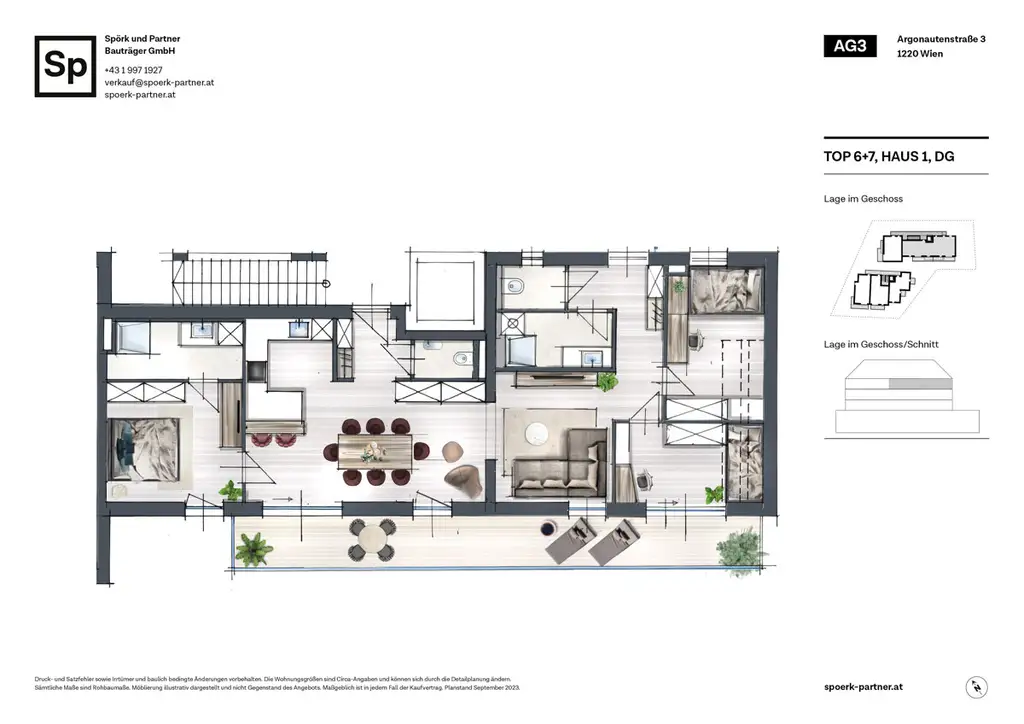 Sehr helle DG-Wohnung direkt bei der Alten Donau